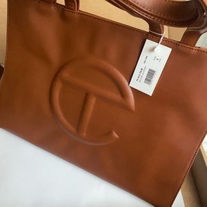 Authentic Telfar Tan shopping tote bag